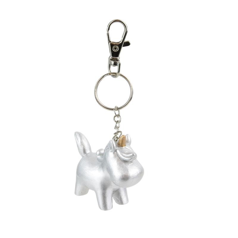 Grossiste et fournisseur. Porte-clés licorne 3D argent