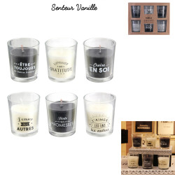 Grossiste bougie en verre x6 famille coffret