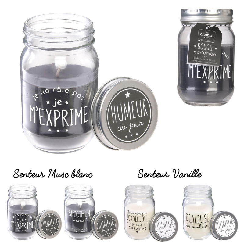 Grossiste bougie Mason jar humeur