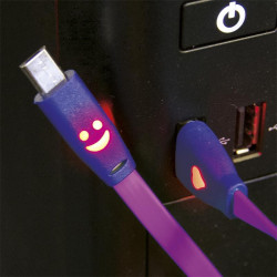 Grossiste et fournisseur. Câble micro USB LED violet pour charger et synchroniser