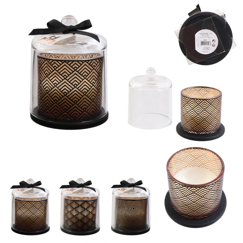 Grossiste bougie cloche noir spa chic 13x11cm