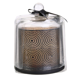 Grossiste bougie cloche noir style spa chic - 13x11cm