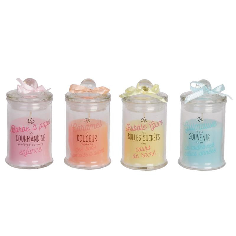 Grossiste bougie bonbonnière gourmandise d6xh11cm Tradaka