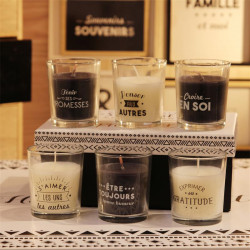 Grossiste bougie en verre x6 famille coffret