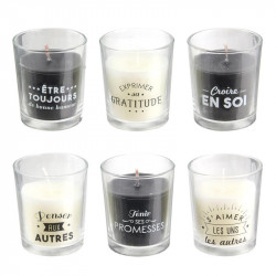 Grossiste bougie en verre x6 famille coffret