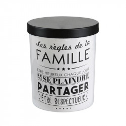 Grossiste bougie en verre 7.7x9.5cm famille