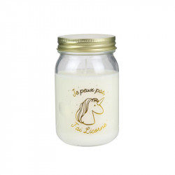 Grossiste bougie Mason jar spécial licorne dorée