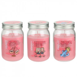 Grossiste bougie Mason jar spécial astrologie rose clair