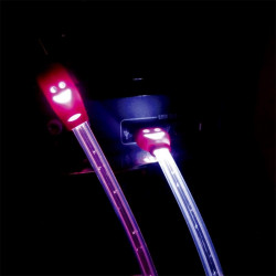 Grossiste et fournisseur. Câble plat lumineux micro USB violet