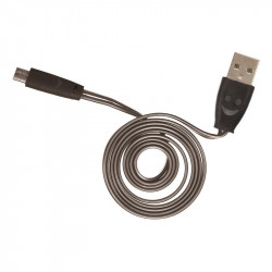 Grossiste et fournisseur. Câble plat lumineux micro USB noir