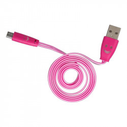 Grossiste et fournisseur. Câble plat lumineux micro USB rose