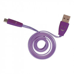 Grossiste et fournisseur. Câble plat lumineux micro USB violet