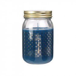 Grossiste bougie parfumée Mason jar bleue senteur orchidée blanche