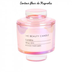 Grossiste bougie écrin The Beauty Candle en verre rose