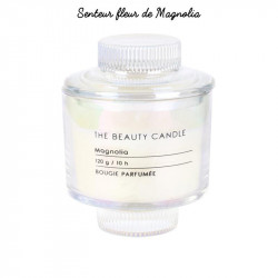 Grossiste bougie écrin The Beauty Candle en verre blanche