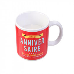 Grossiste bougie mug spécial anniversaire rouge