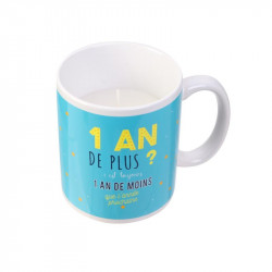 Grossiste bougie mug spécial anniversaire bleue