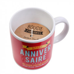 Grossiste bougie mug spécial anniversaire rouge