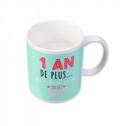 Grossiste bougie mug spécial anniversaire verte