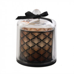 Grossiste bougie cloche noir style spa chic - 13x11cm