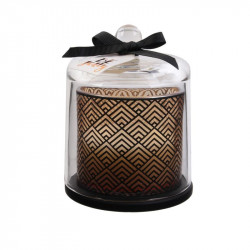 Grossiste bougie cloche noir style spa chic - 13x11cm