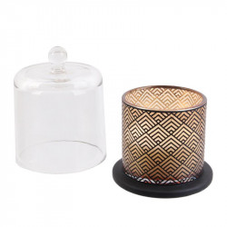 Grossiste bougie cloche noir style spa chic - 13x11cm