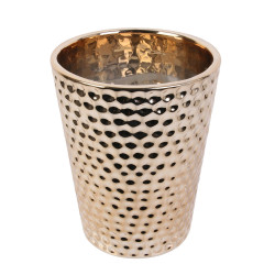 Grossiste bougie vase en céramique martelé en cuivre