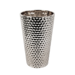 Grossiste bougie vase en céramique martelé en argent