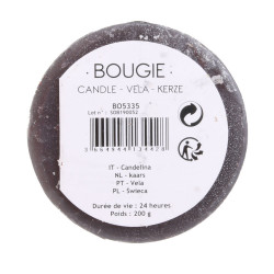 Grossiste bougie cylindre à paillettes dessous