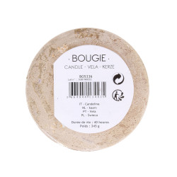 Grossiste bougie cylindre à paillettes dessous