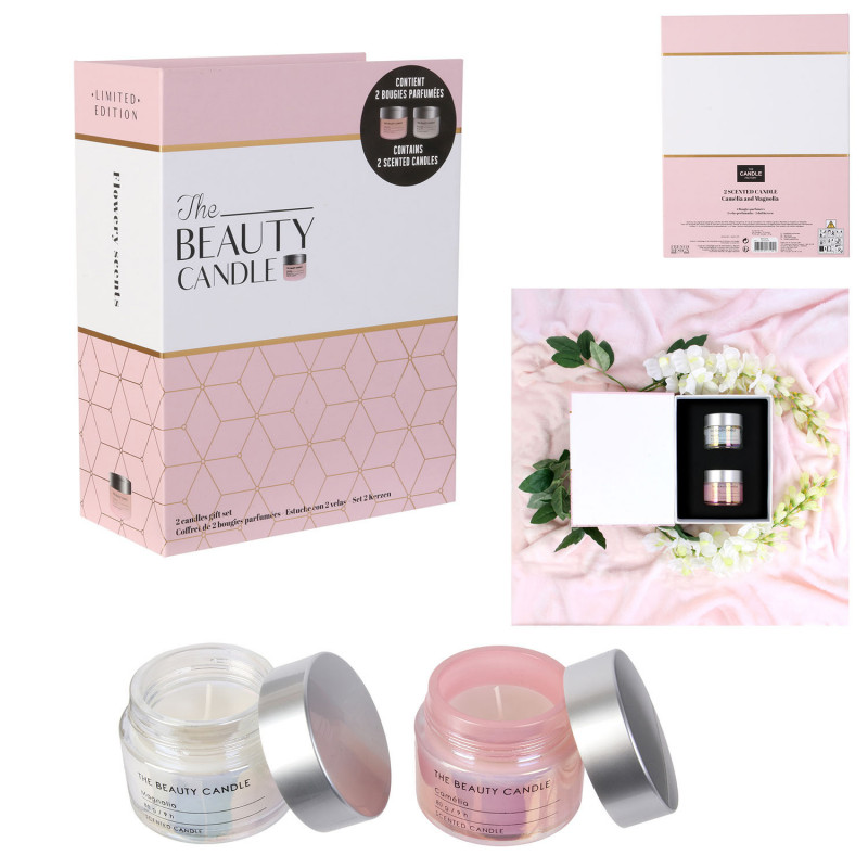 Grossiste coffret de bougie pot beauté x2 en forme de  livre