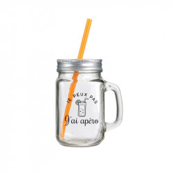 Grossiste et fournisseur. Mason Jar Je peux pas de 45 cl orange