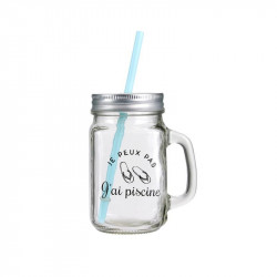 Grossiste et fournisseur. Mason Jar Je peux pas de 45 cl bleu clair