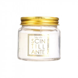 Grossiste bougie mini bocal scintillante  blanche