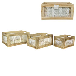 Grossiste cagette de rangement en bois ethnical life x3