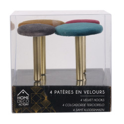 Grossiste patere velours x4 emballage