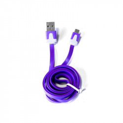 Grossiste et fournisseur. Câble plat micro USB pour charger et synchroniser violet