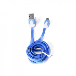 Grossiste et fournisseur. Câble plat micro USB pour charger et synchroniser bleu