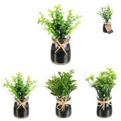 Grossiste plante artificielle pot verre rafia 12cm