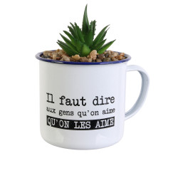 Grossiste plante artificielle dans un mug émaillé