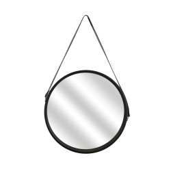 Grossiste miroir rond noir avec anse 40cm