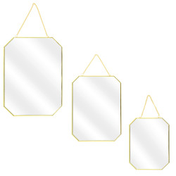 Grossiste miroir angles obliques x3 tailles finition or