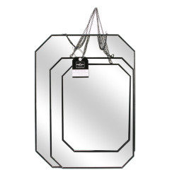 Grossiste miroir aux angles obliques x3 tailles avec finition noir