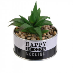 Grossiste plante artificielle dans un pot en métal Happy working