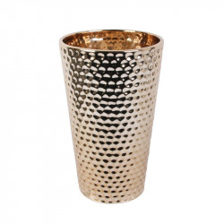 Grossiste bougie vase en céramique martelé en cuivre