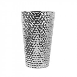 Grossiste bougie vase en céramique martelé en argent