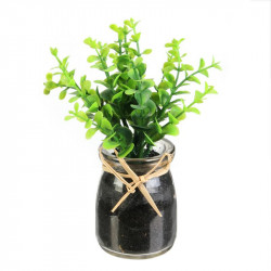 Grossiste plante artificielle dans un pot en verre rafia 12cm