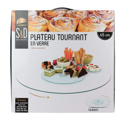 Wholesaler and supplier. Rotating serving plate made of glass