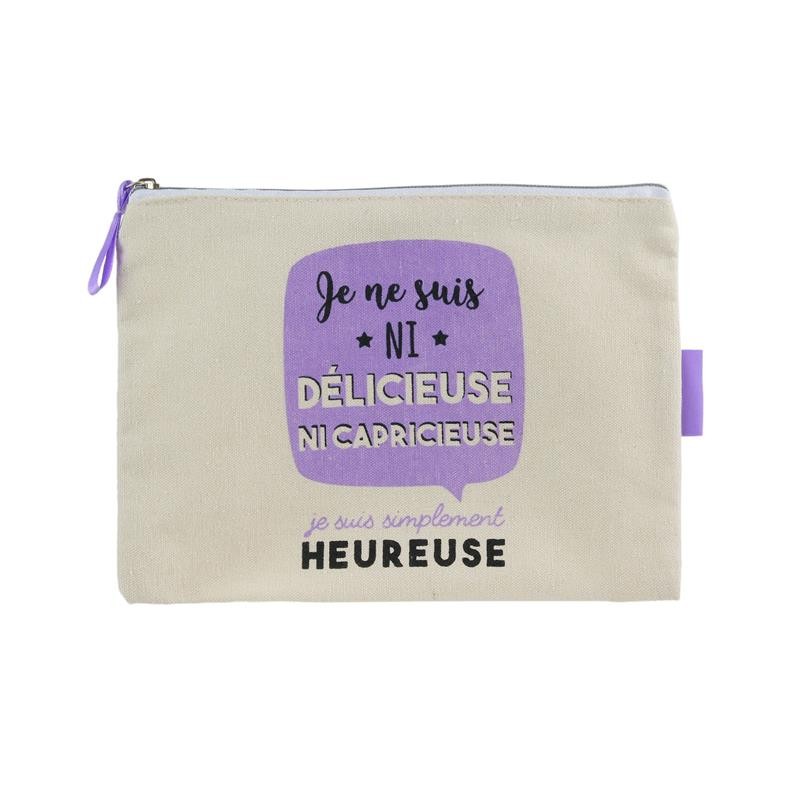 Grossiste et fournisseur. Pochette toile Je suis violette