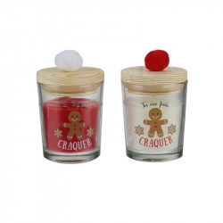 Grossiste et fournisseur. Coffret de 2 bougies pompon Noël magique